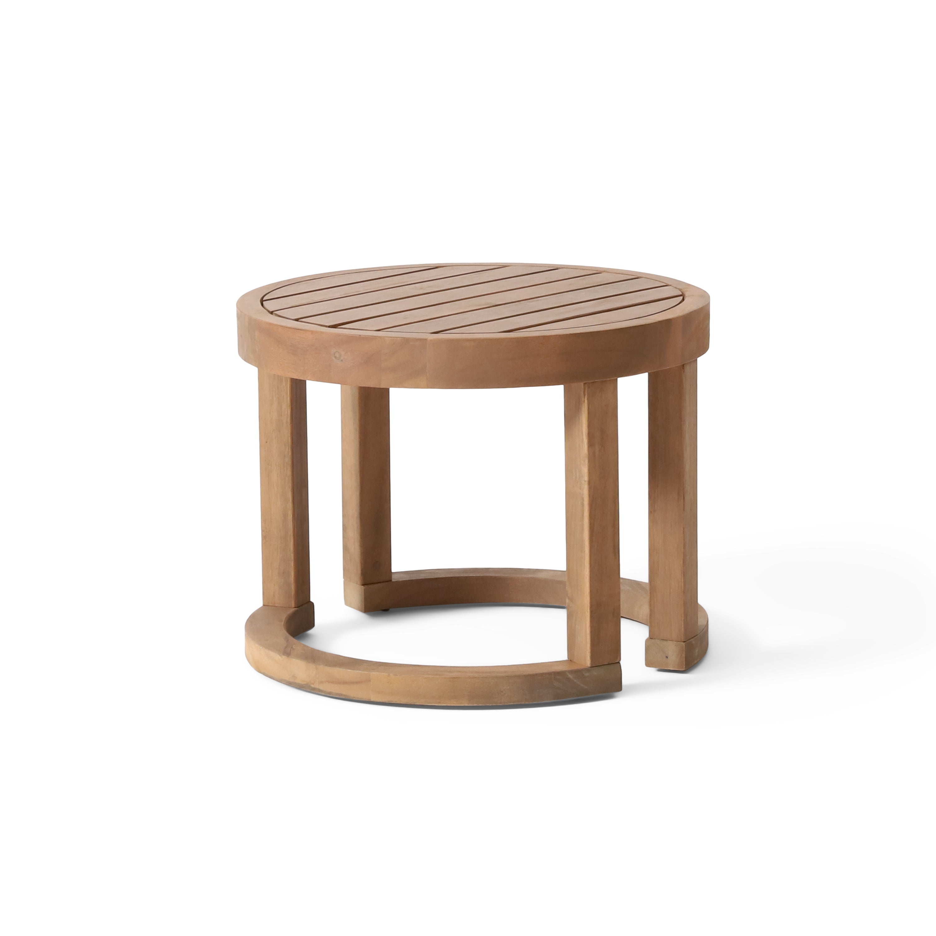 Outdoor Acacia Wood Side Table, 18" Solid Side Table