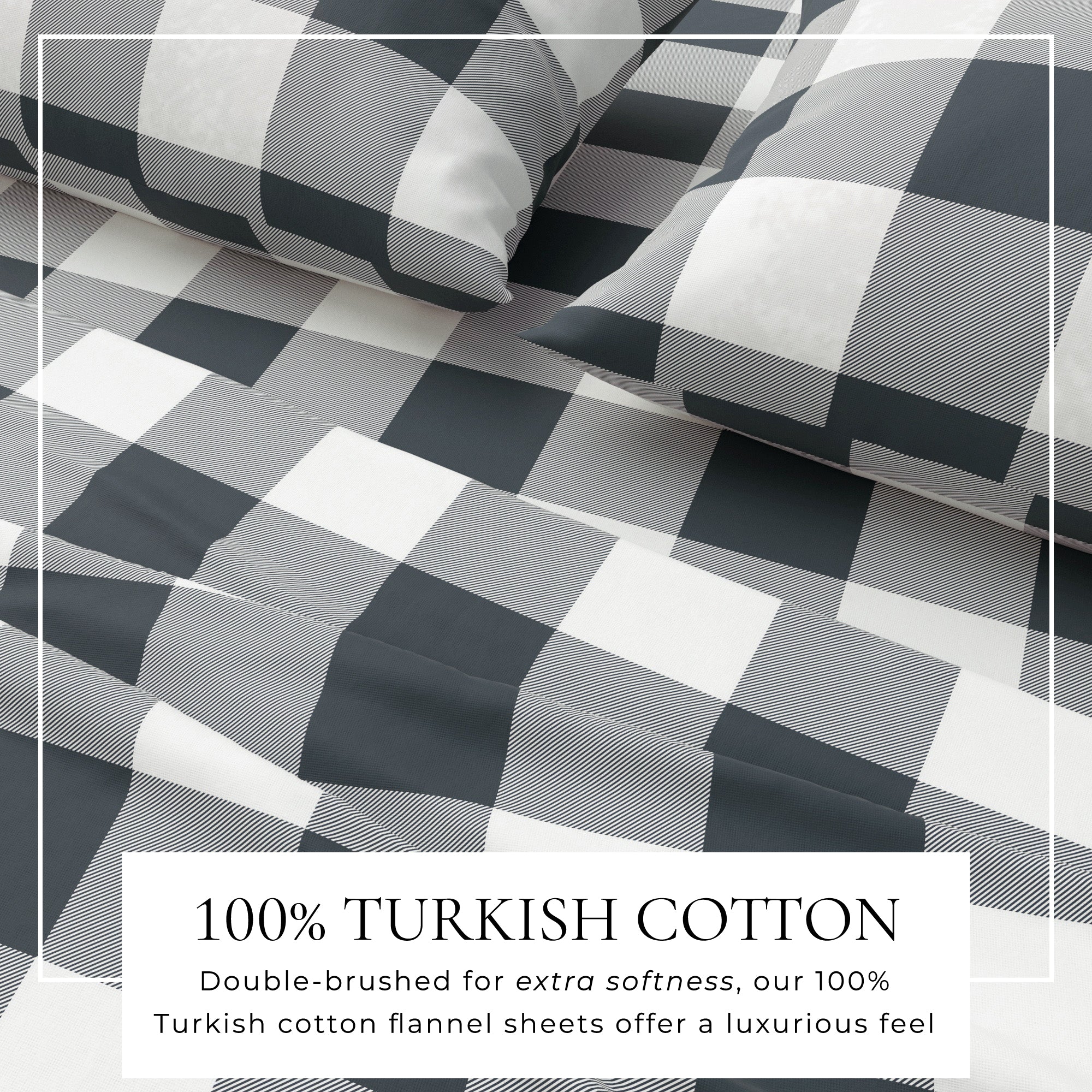 100% Turkish Cotton Plaid Flannel Sheet Sets