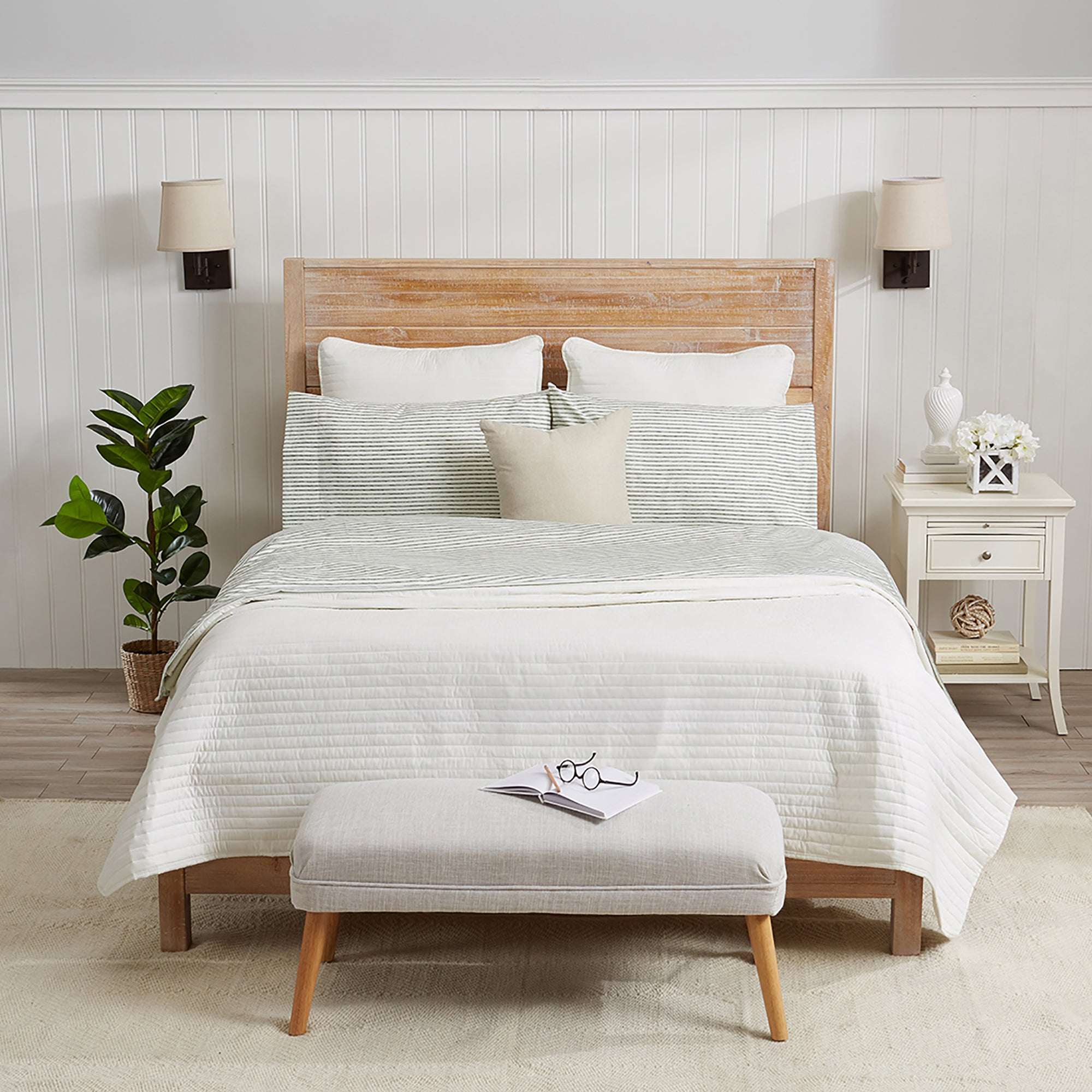 Stripe Printed Microfiber Sheet Set