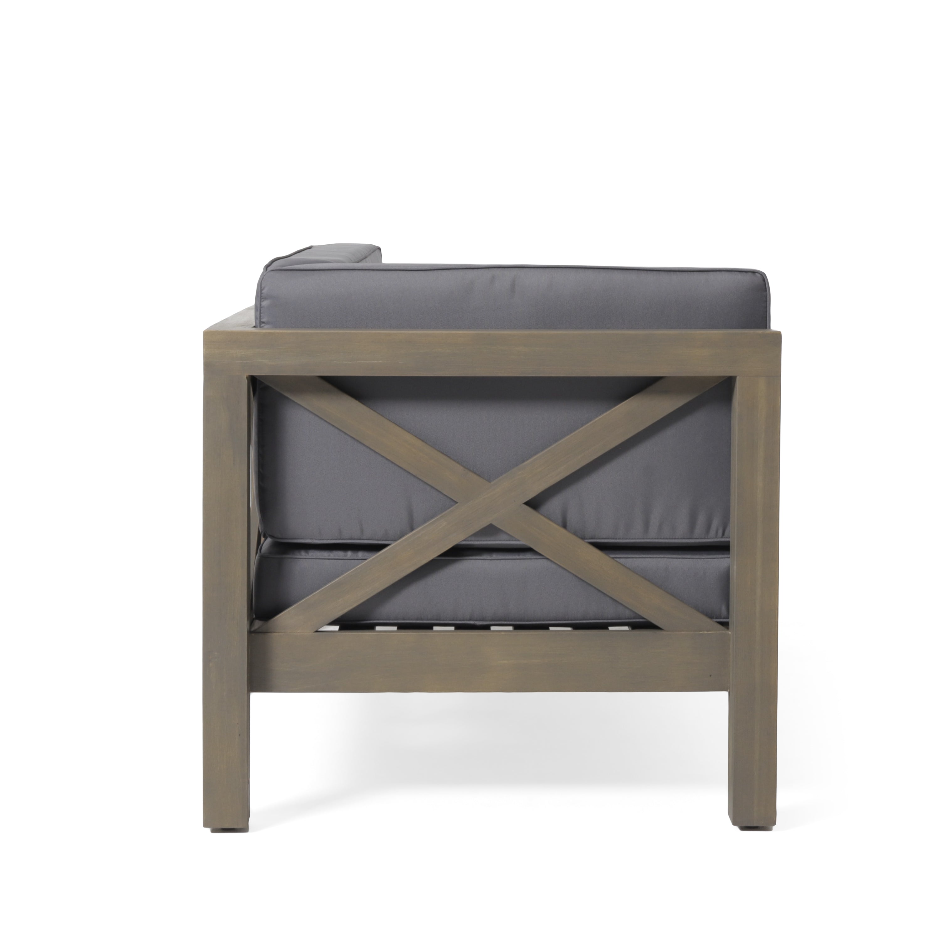 Brava Outdoor X-Back Corner Bench with Coffee Table