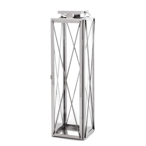 Lumina 22"H Outdoor Stainless Steel Lantern with Tempered Glass - Outdoor