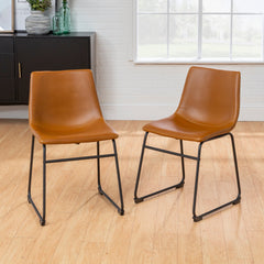 Luminaura Faux Leather Dining Chair, Set of 2 - Dining Chairs