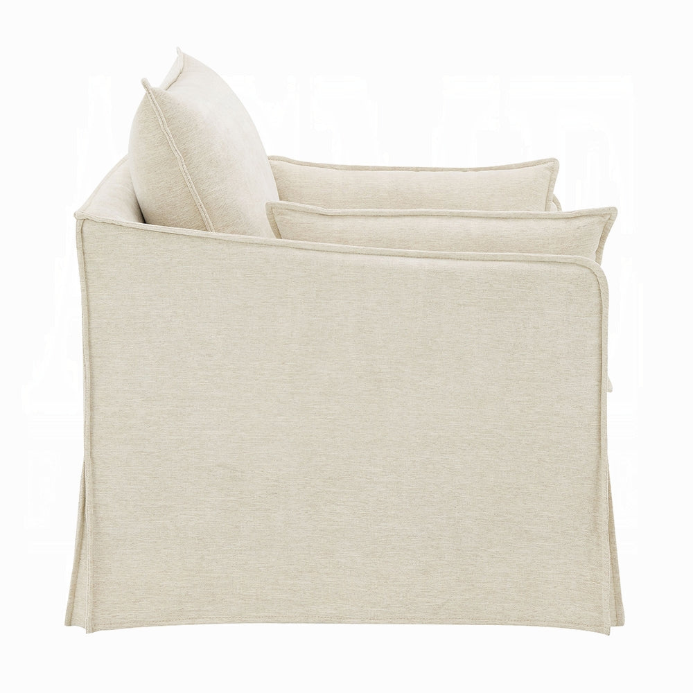 Shane Beige Linen Chair with 2 Pillows