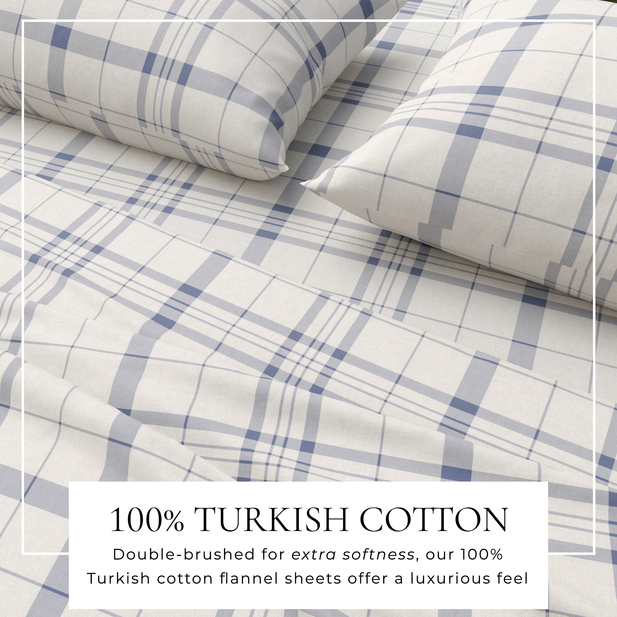 100% Turkish Cotton Plaid Flannel Sheet Sets