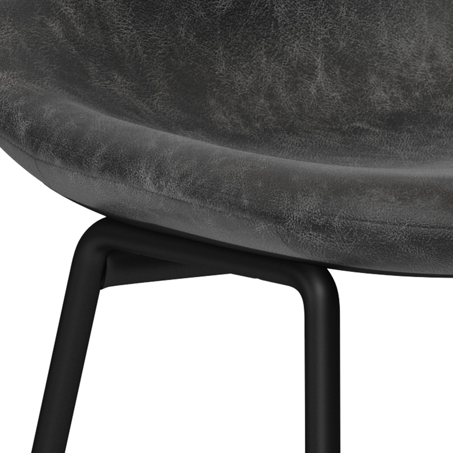 Horizons Faux Leather Stool with Padded Seat and Footrest, Set of 2