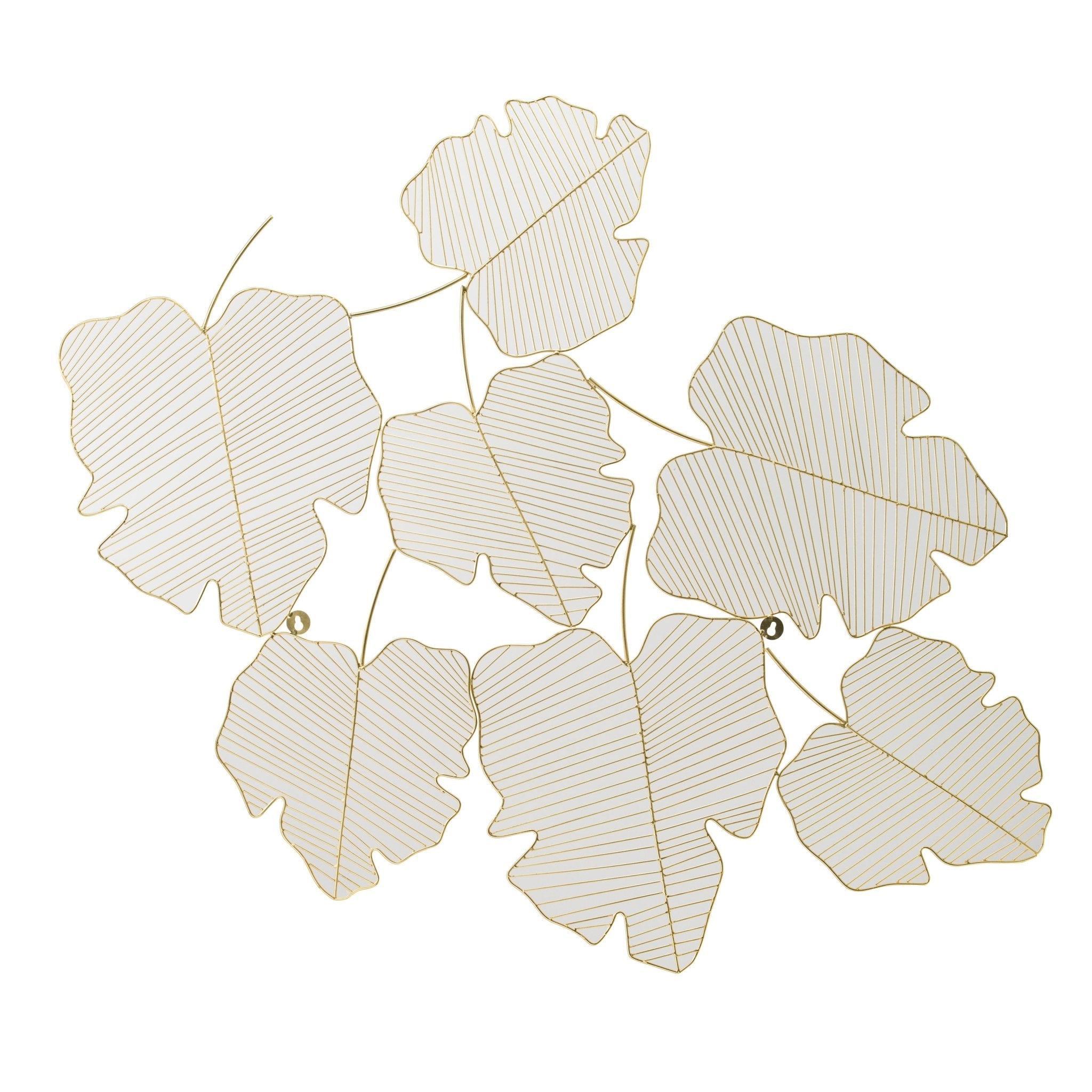 Maple Leaf Wall Art with Metal Detail - Wall Decor