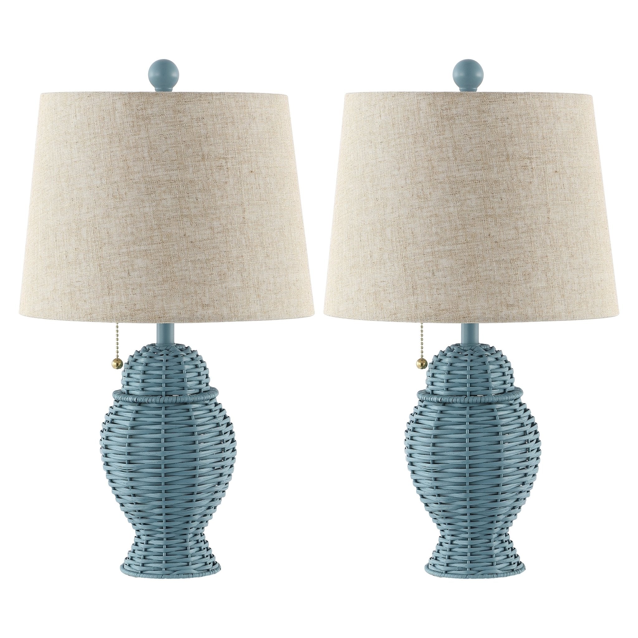 Margie Wicker Bohemian Rustic Iron LED Table Lamp - Table Lamps