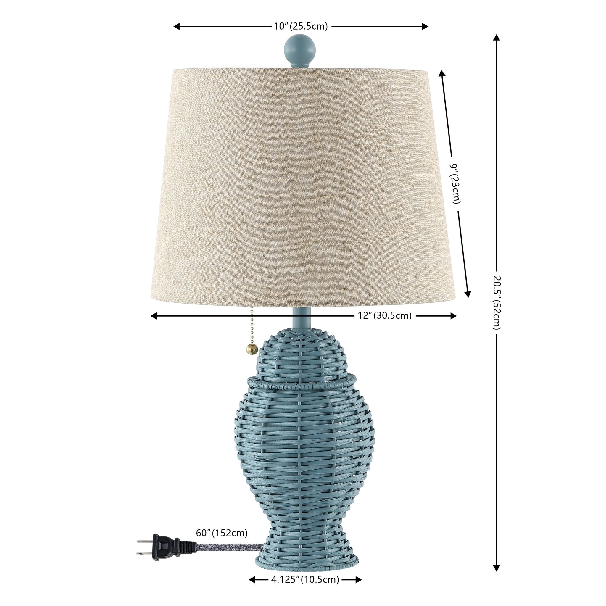 Margie Wicker Bohemian Rustic Iron LED Table Lamp - Table Lamps