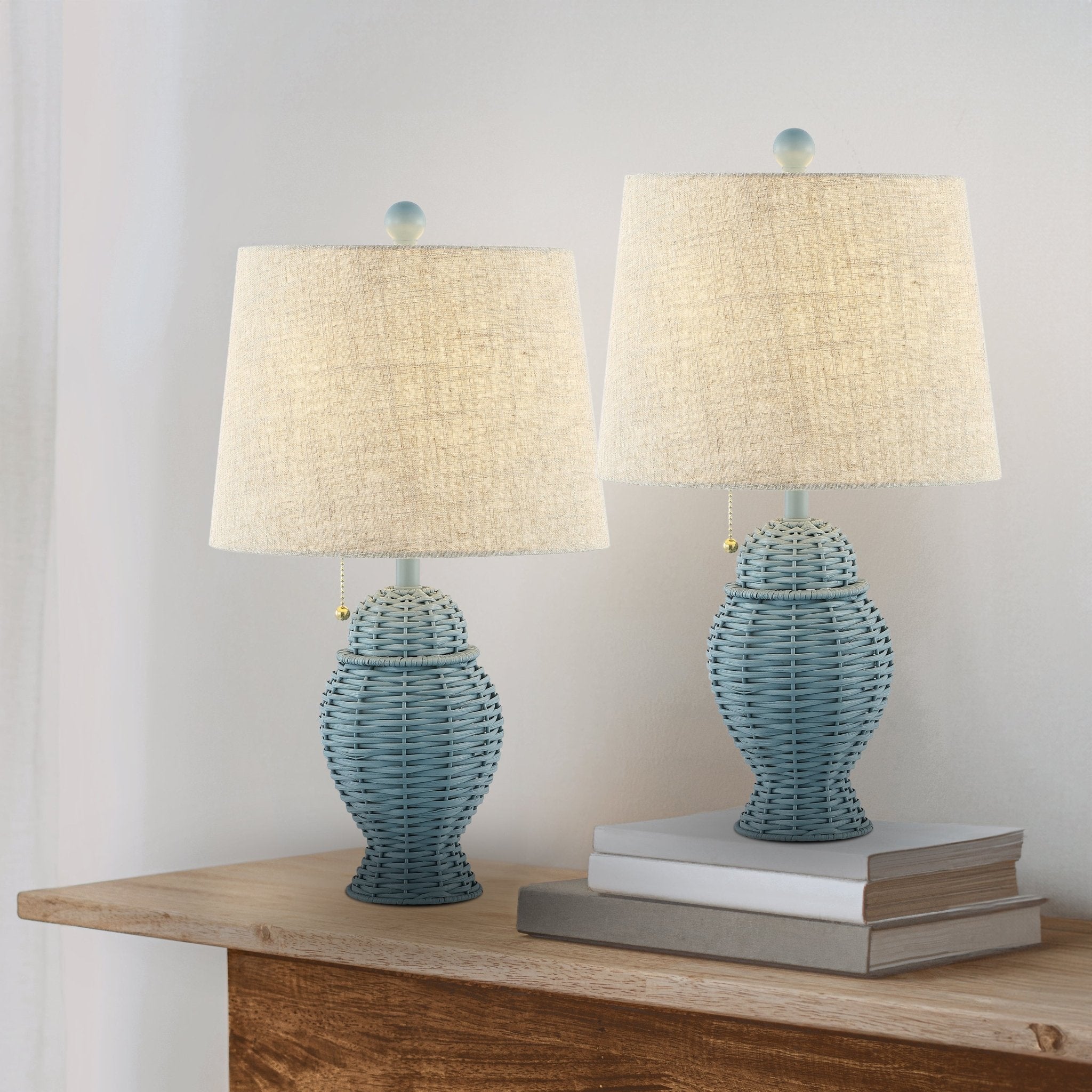 Margie Wicker Bohemian Rustic Iron LED Table Lamp - Table Lamps