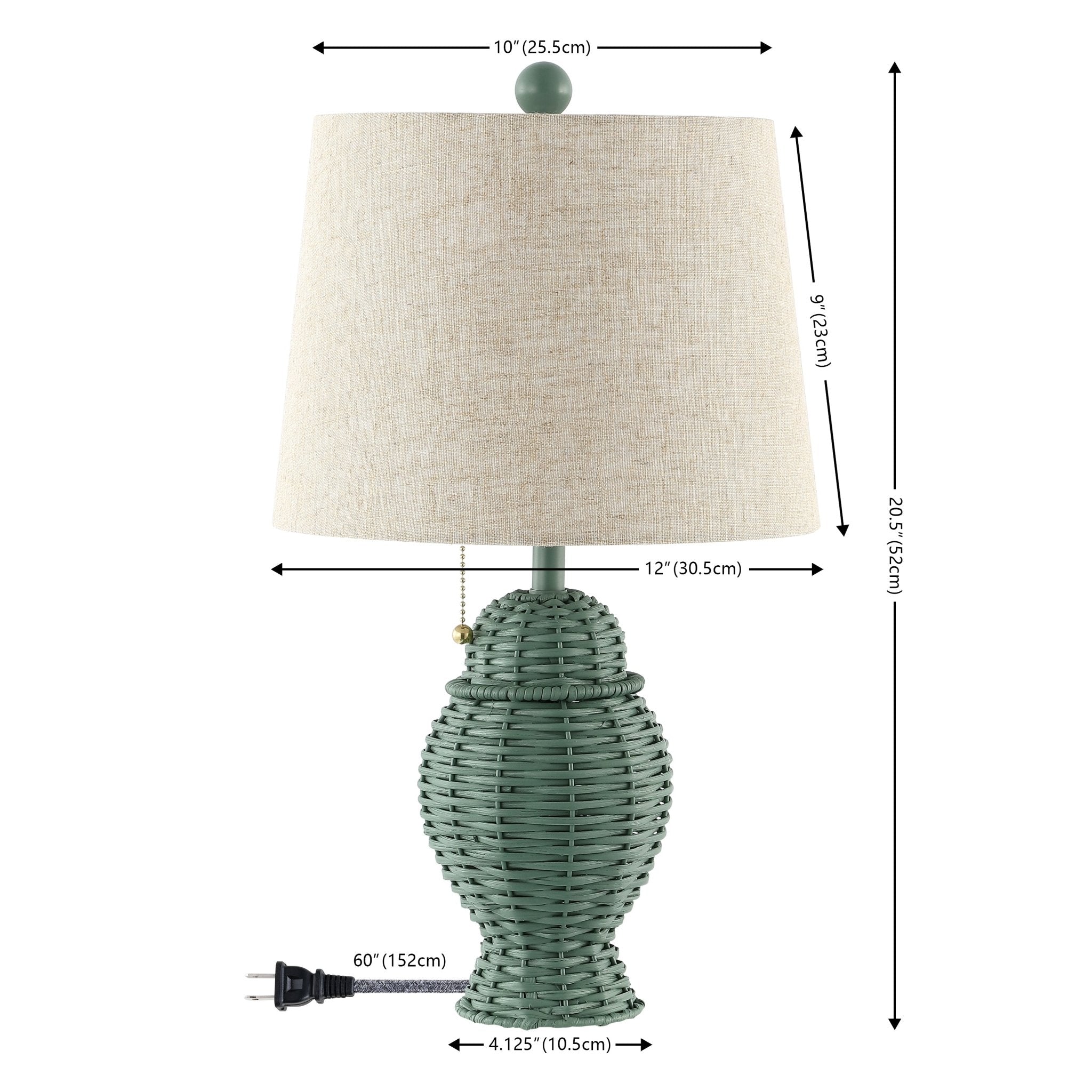 Margie Wicker Bohemian Rustic Iron LED Table Lamp - Table Lamps