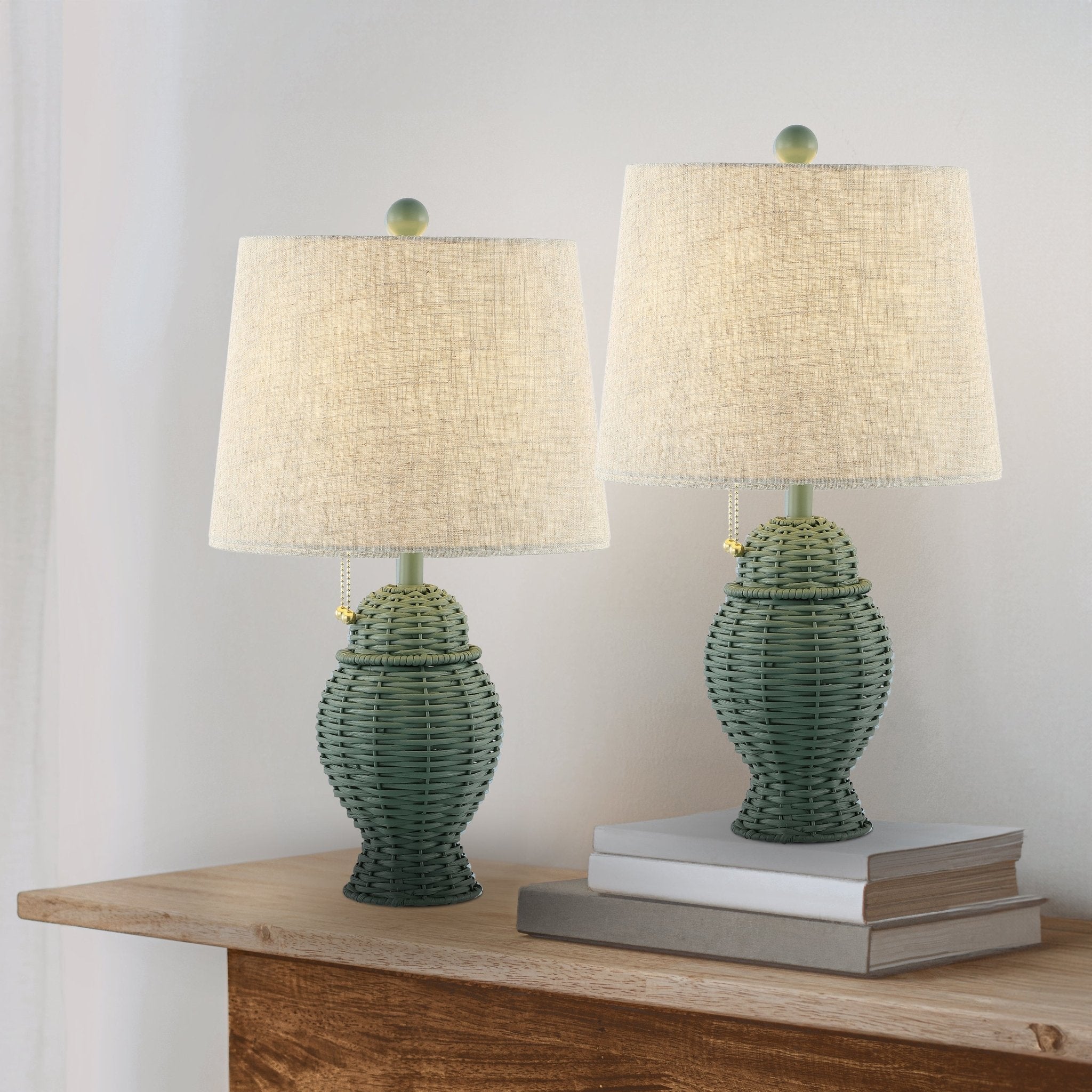 Margie Wicker Bohemian Rustic Iron LED Table Lamp - Table Lamps