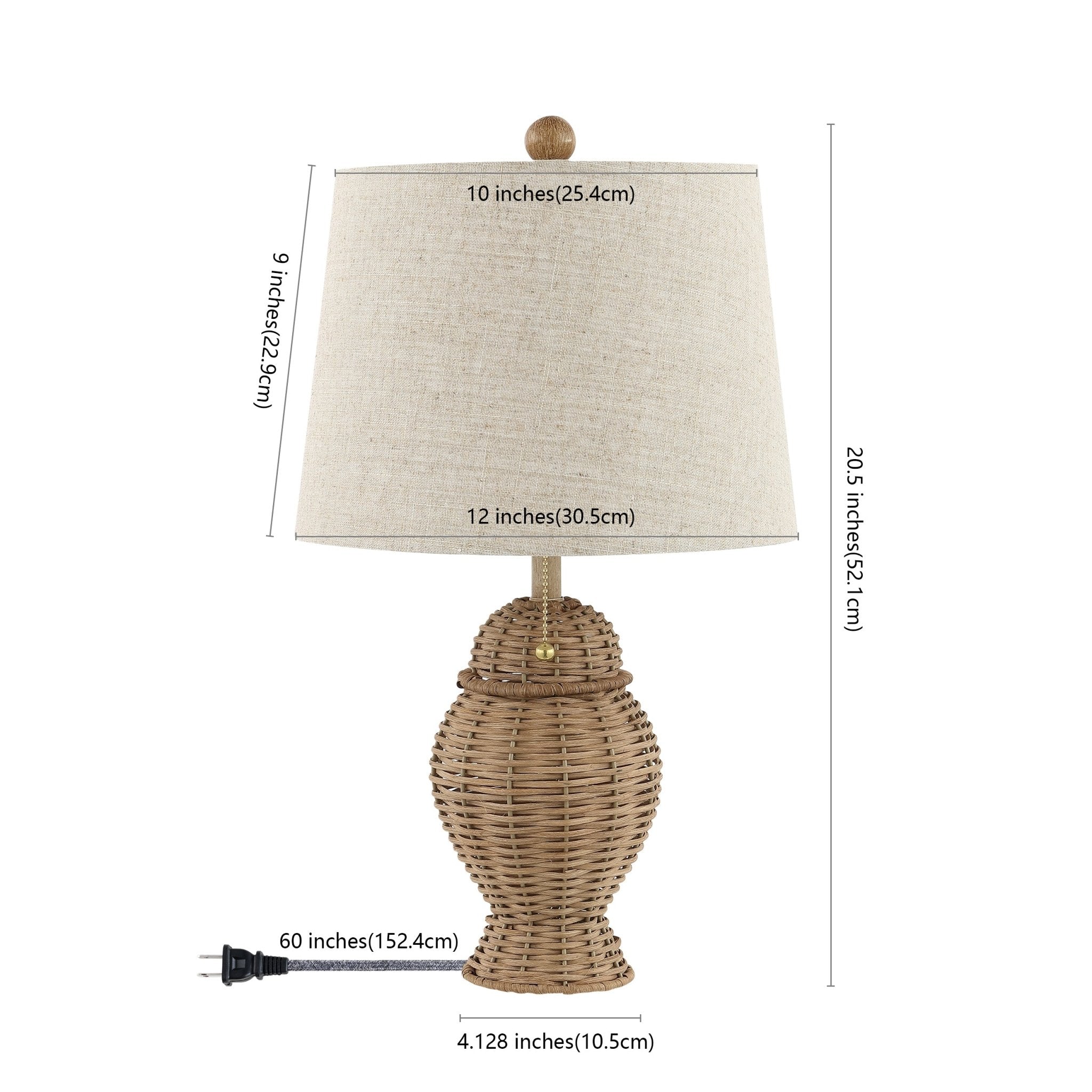 Margie Wicker Bohemian Rustic Iron LED Table Lamp - Table Lamps