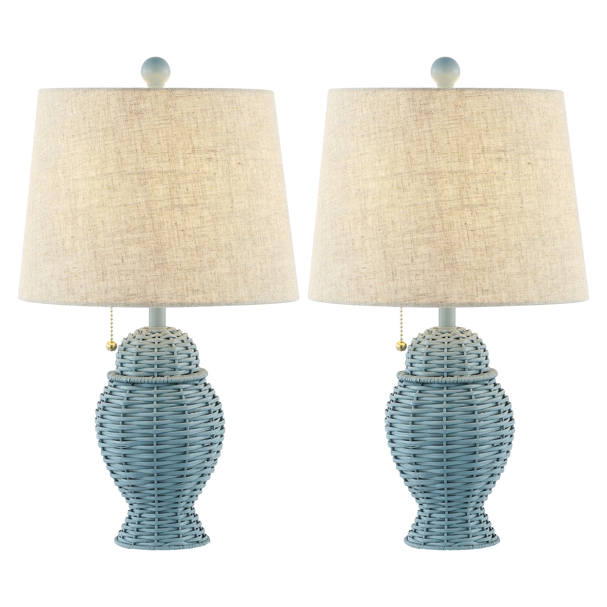 Margie Wicker Bohemian Rustic Iron LED Table Lamp - Table Lamps