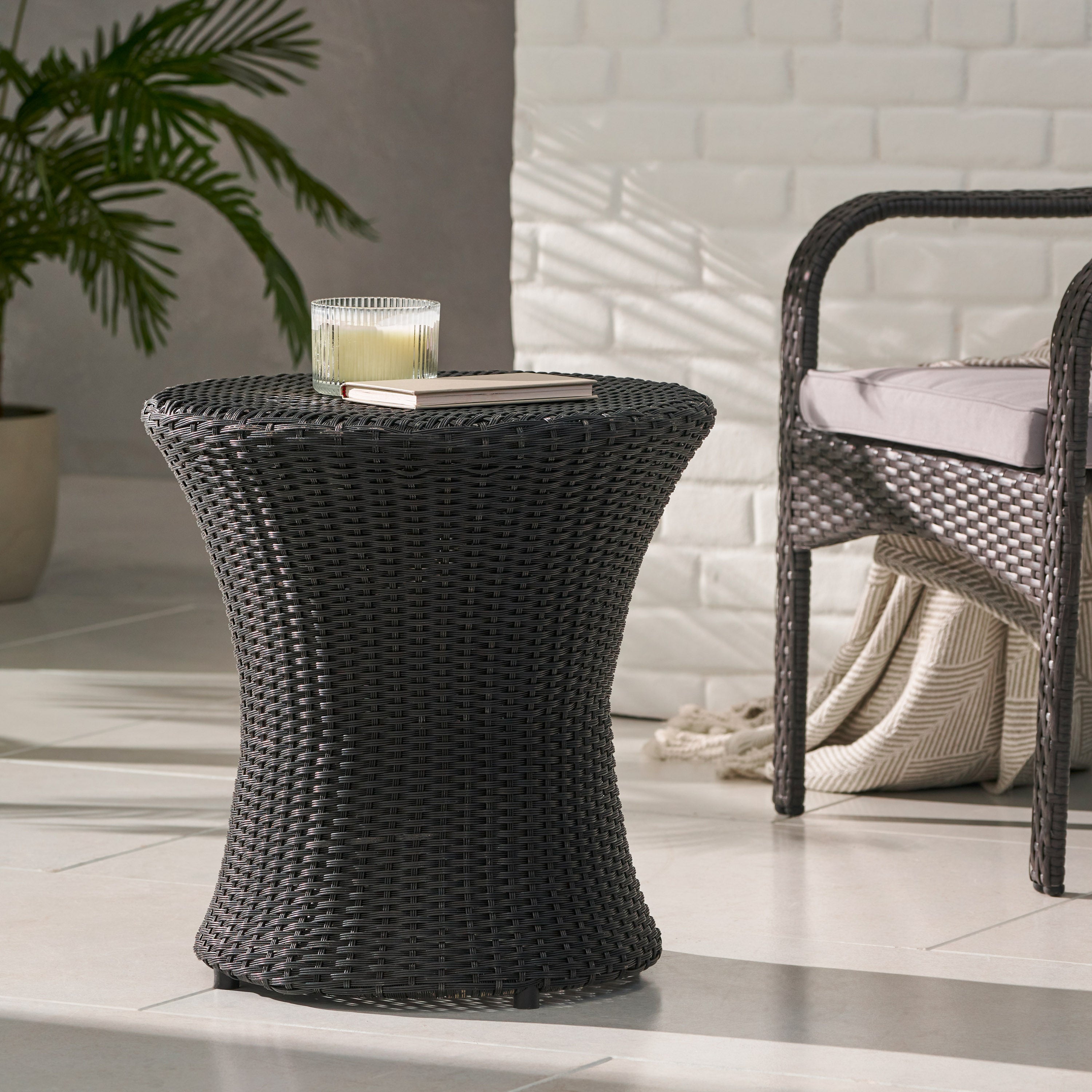 Thrive Hourglass Rattan Outdoor Side Table