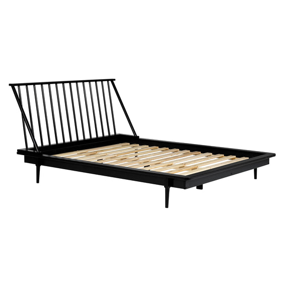 Meadow Solid Wood Queen Platform Bed Frame with Spindle Headboard - Beds