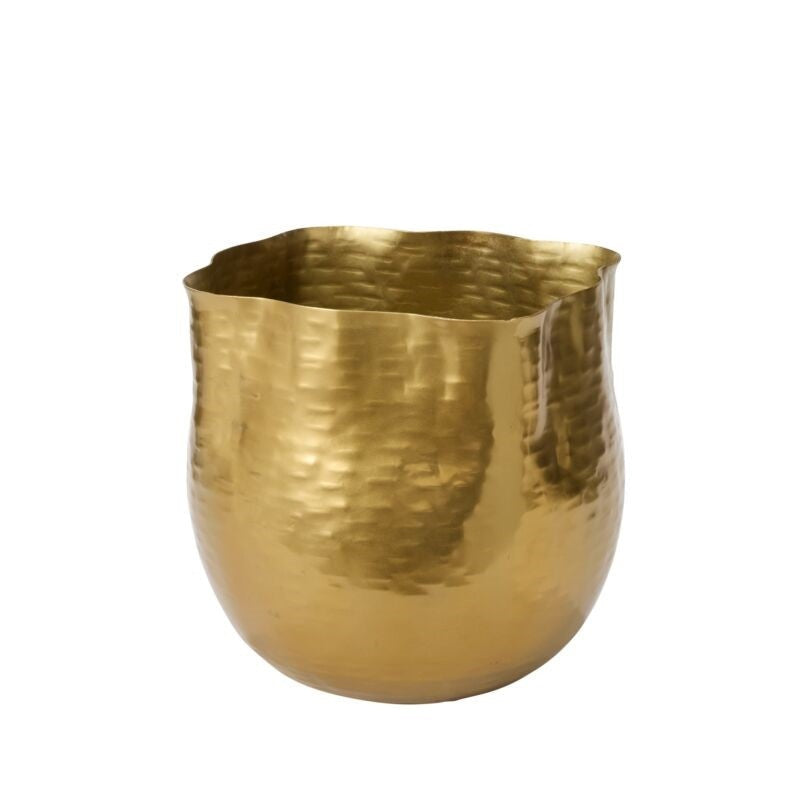 gold metal pot planter Gold Hammered Metal Pot