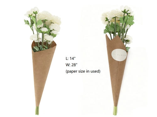 27" Artificial White Ranunculus Stems, Set of 5