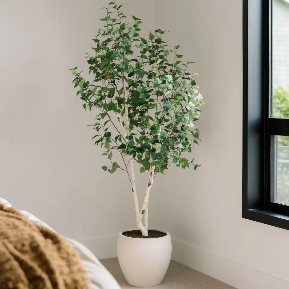 7' Artificial Birch Tree in Pot