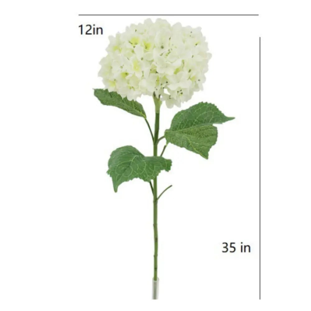 35" White Artificial Hydrangea Stems, Set of 3