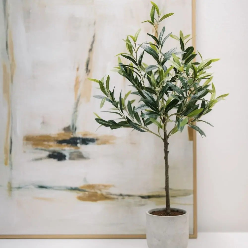29" Artificial Olive Tree, Set of 2