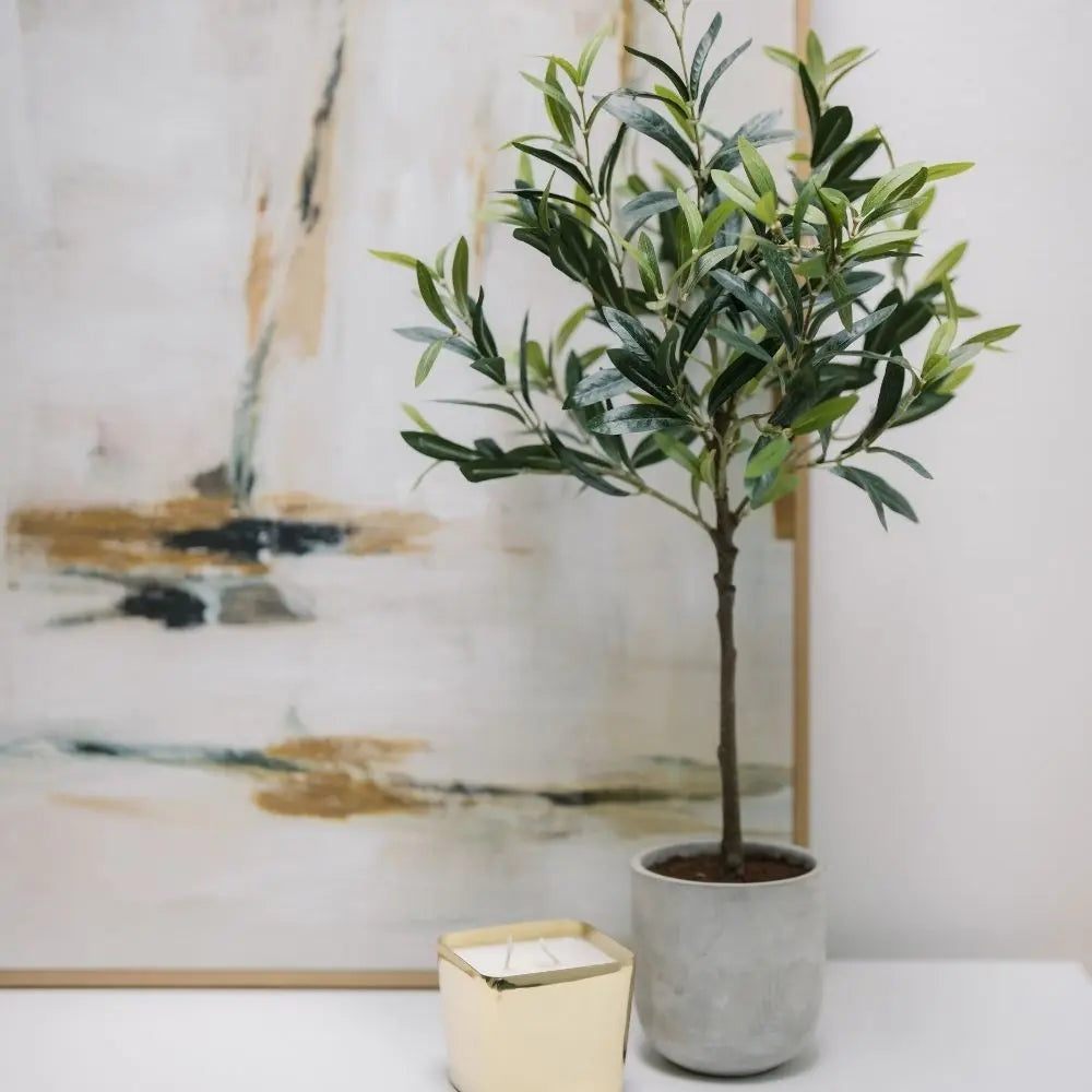 29" Artificial Olive Tree, Set of 2