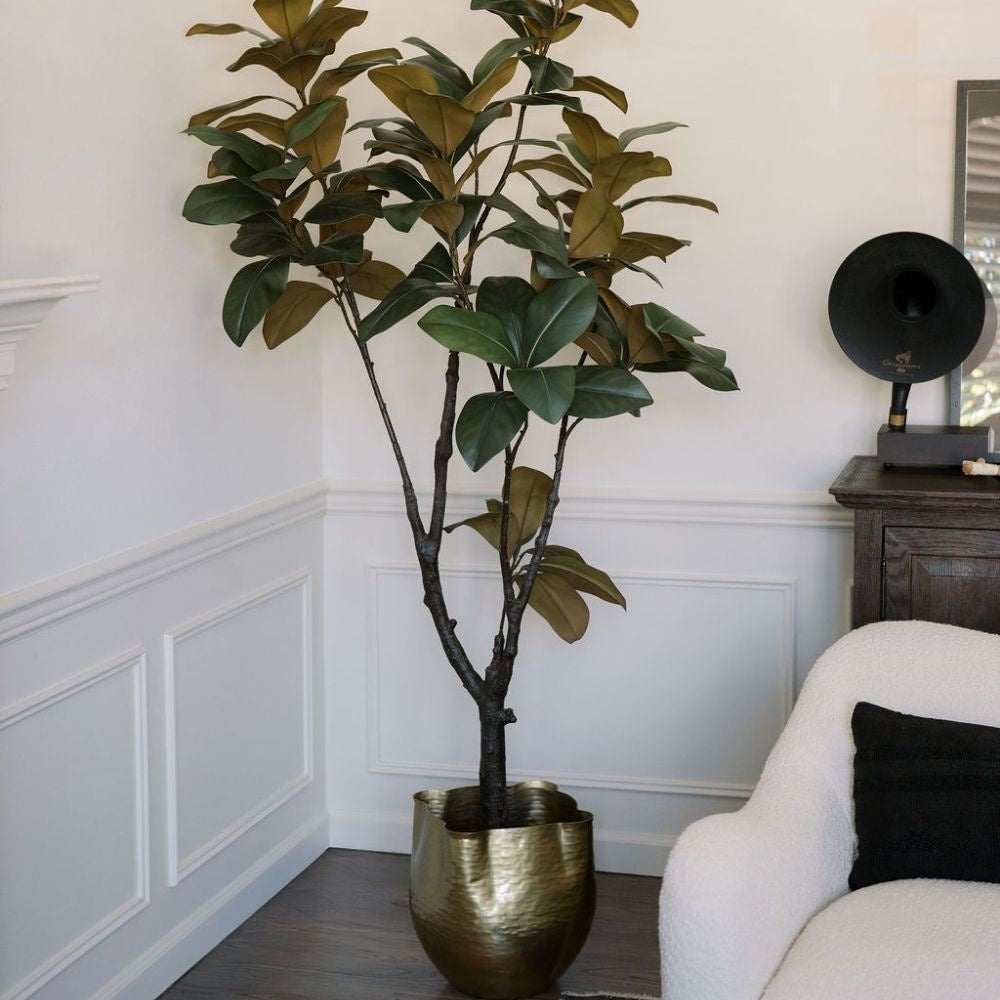 house plants in metal pots Gold Hammered Metal Pot