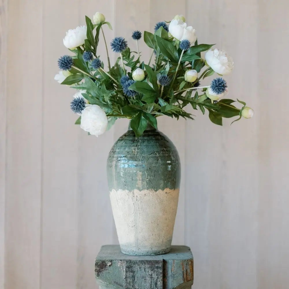 Artificial Cream Peony Stems, Set of 5