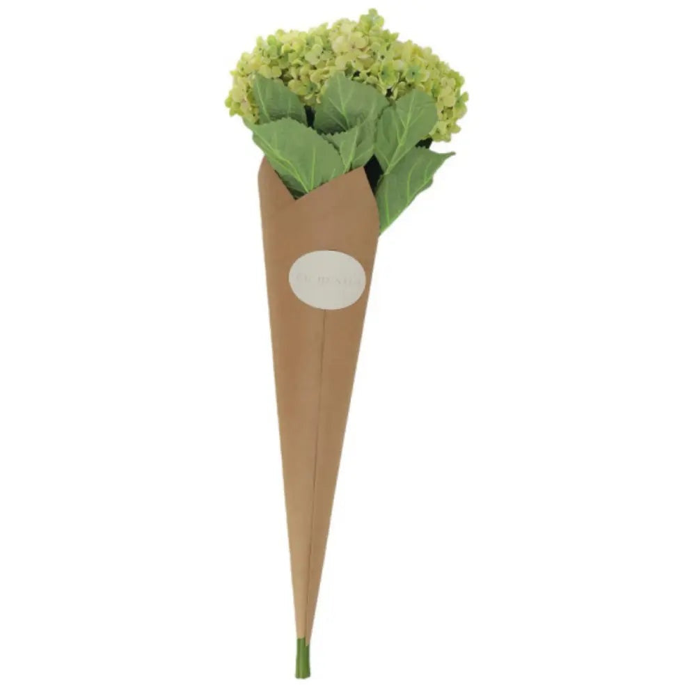 35" Light Green Artificial Hydrangea Stems, Set of 3