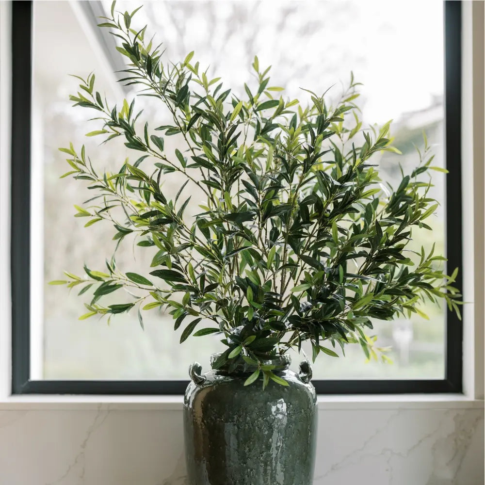 48" Artificial Olive Branch Stems, Set of 3