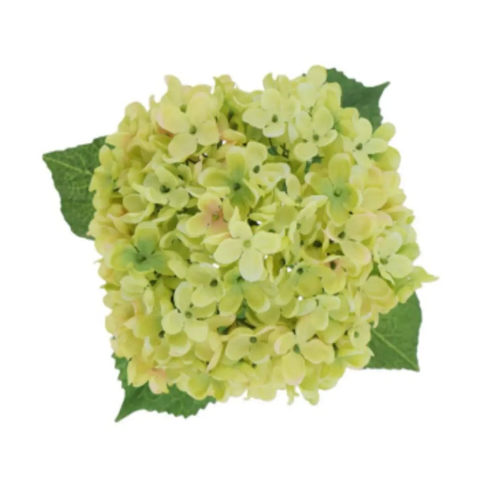 35" Light Green Artificial Hydrangea Stems, Set of 3