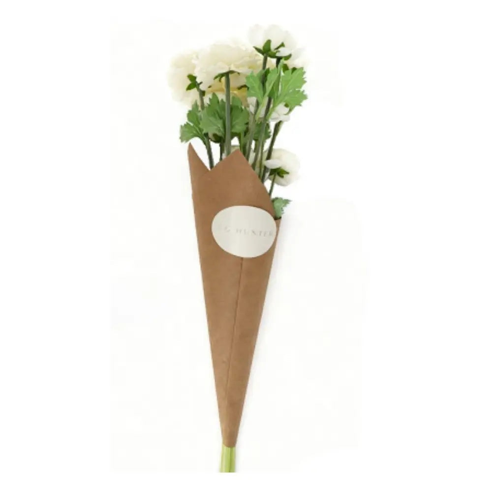 27" Artificial White Ranunculus Stems, Set of 5