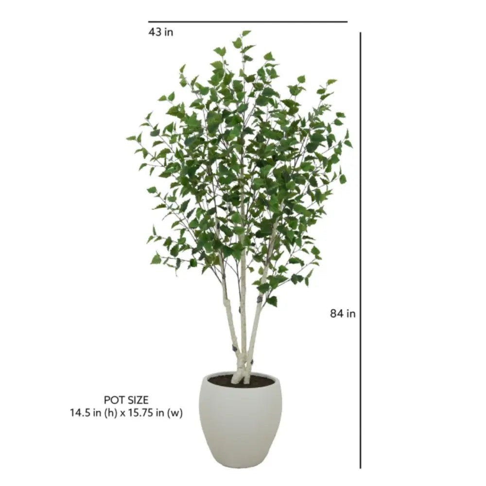 7' Artificial Birch Tree in Pot