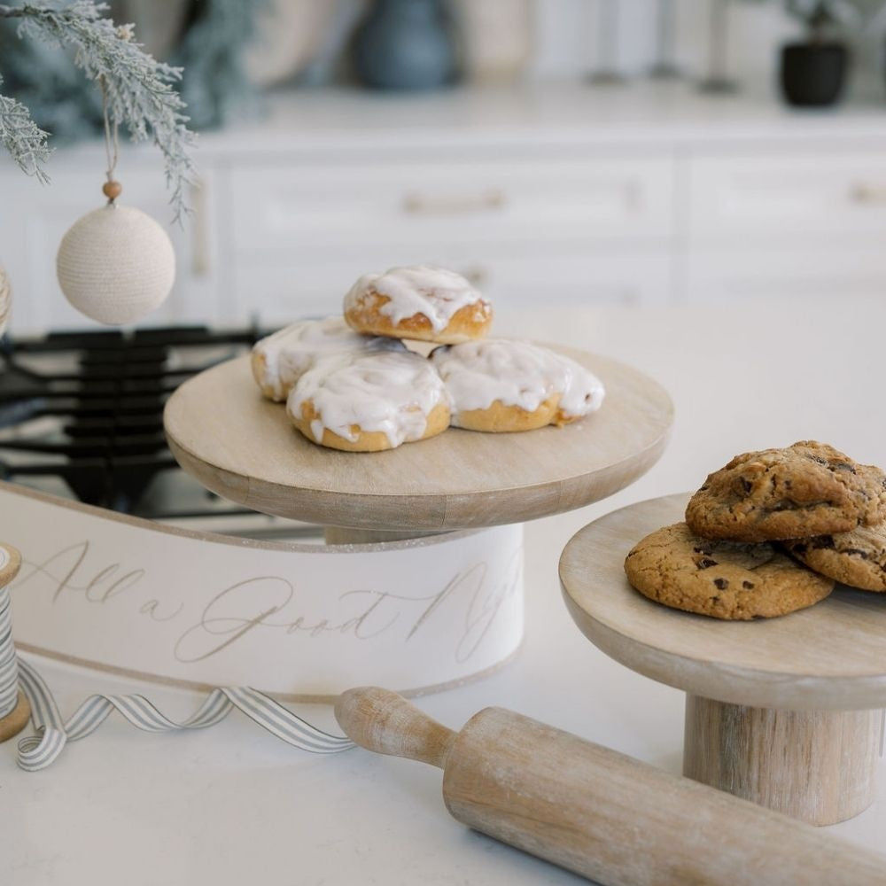 9.5" Mango Wood Cake Stand