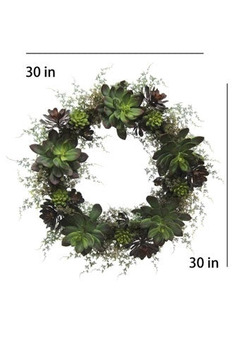 30" Artificial Succulent Wreath
