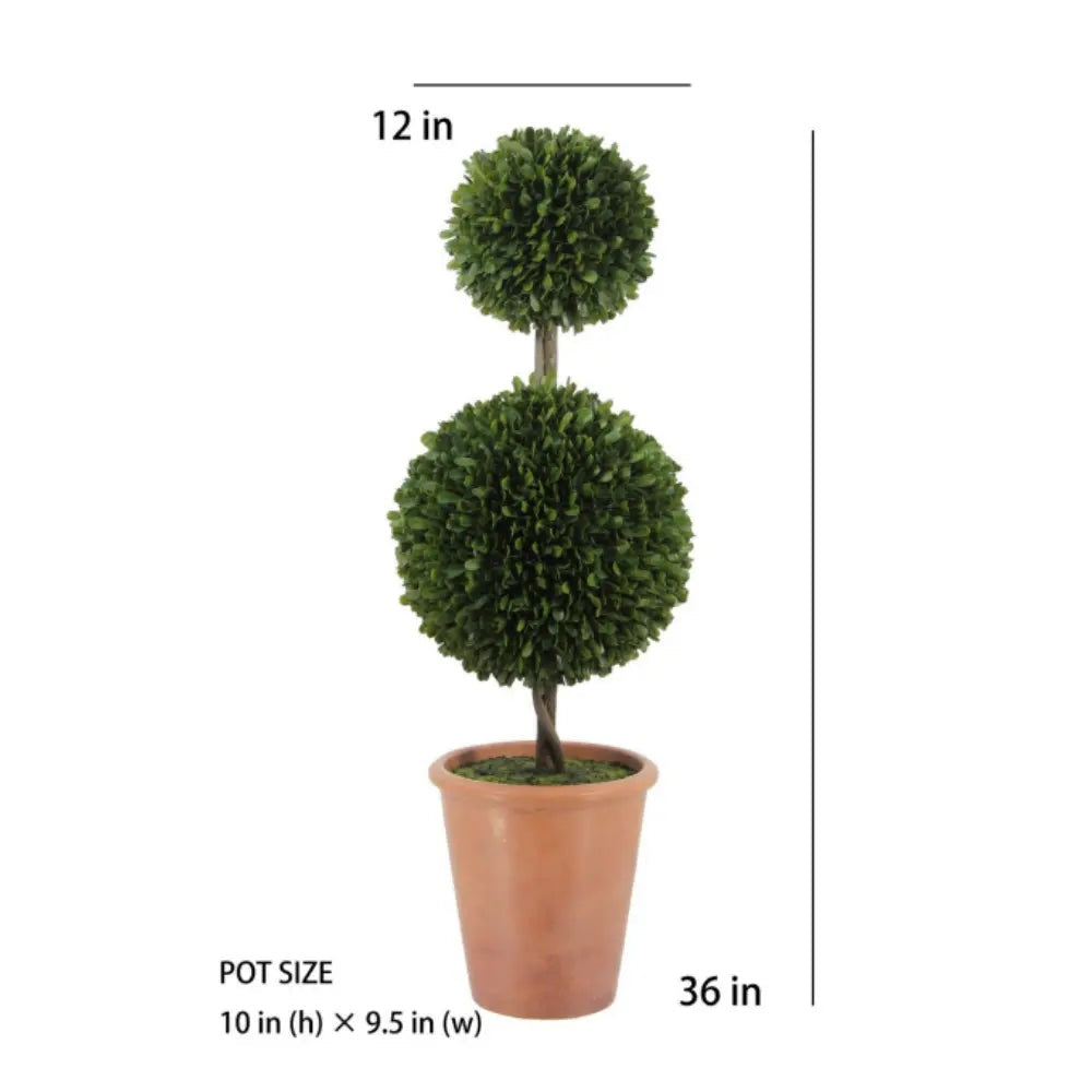 36" Double Boxwood Topiary in Pot
