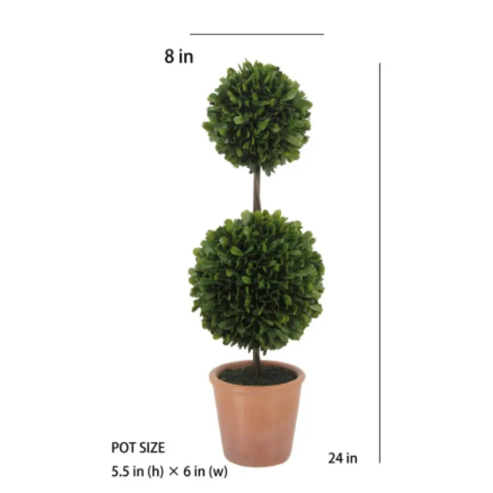 24" Artificial Boxwood Plant in Topiary Pot