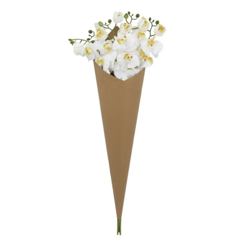 36" Artificial White Phalaenopsis Orchid Stems, Set of 5