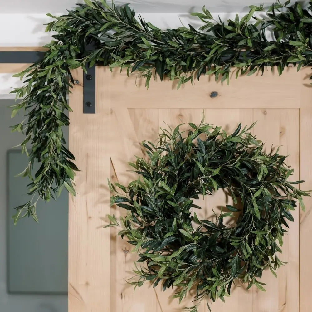 24" Artificial Olive Leaf Wreath
