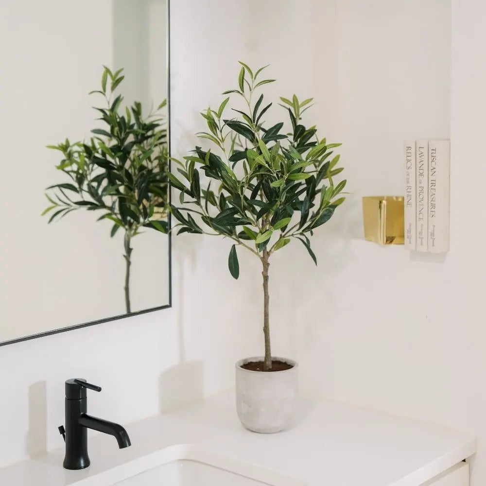 29" Artificial Olive Tree, Set of 2