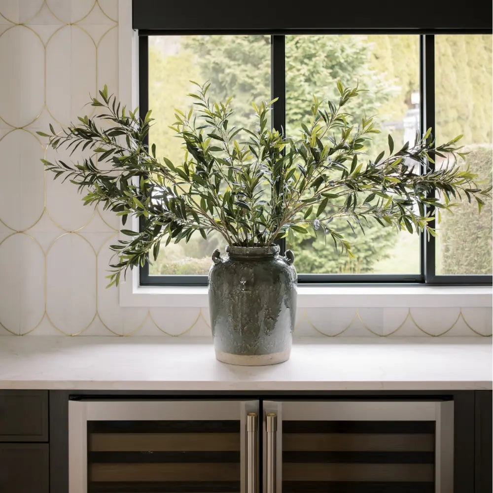 48" Artificial Olive Branch Stems, Set of 3