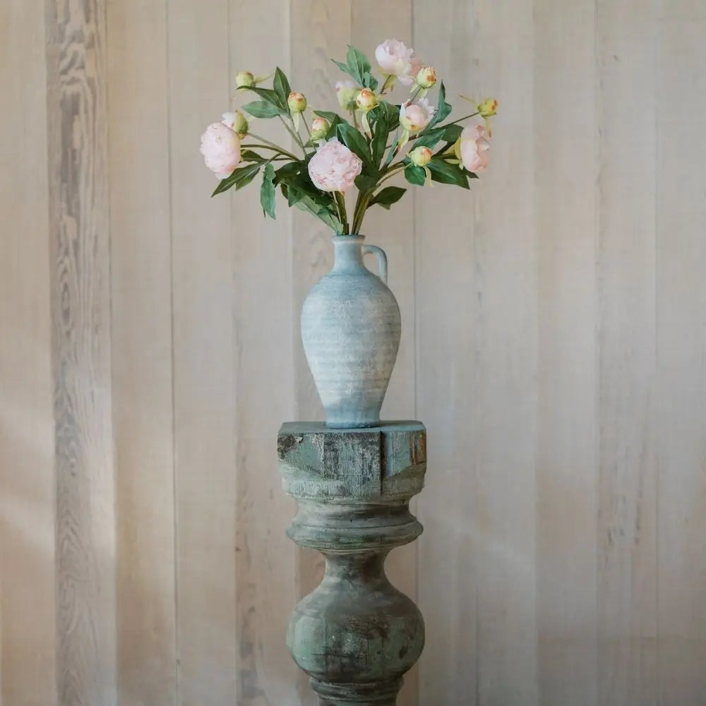 Artificial Light Pink Peony Stems, Set of 5