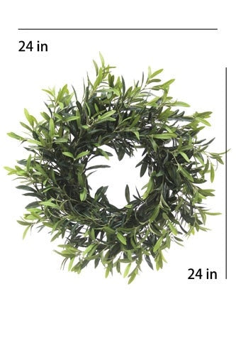 24" Artificial Olive Leaf Wreath