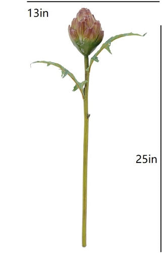 25" Artificial Purple Artichoke Stems, Set of 5