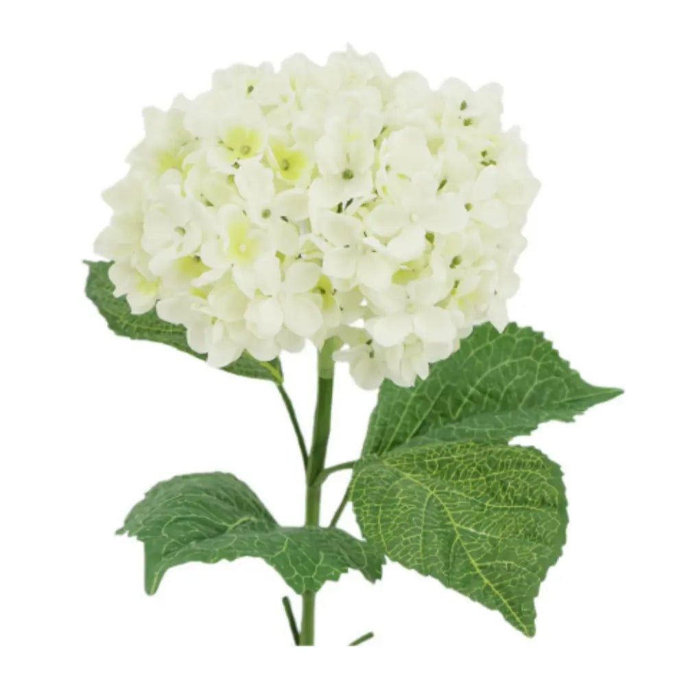 35" White Artificial Hydrangea Stems, Set of 3