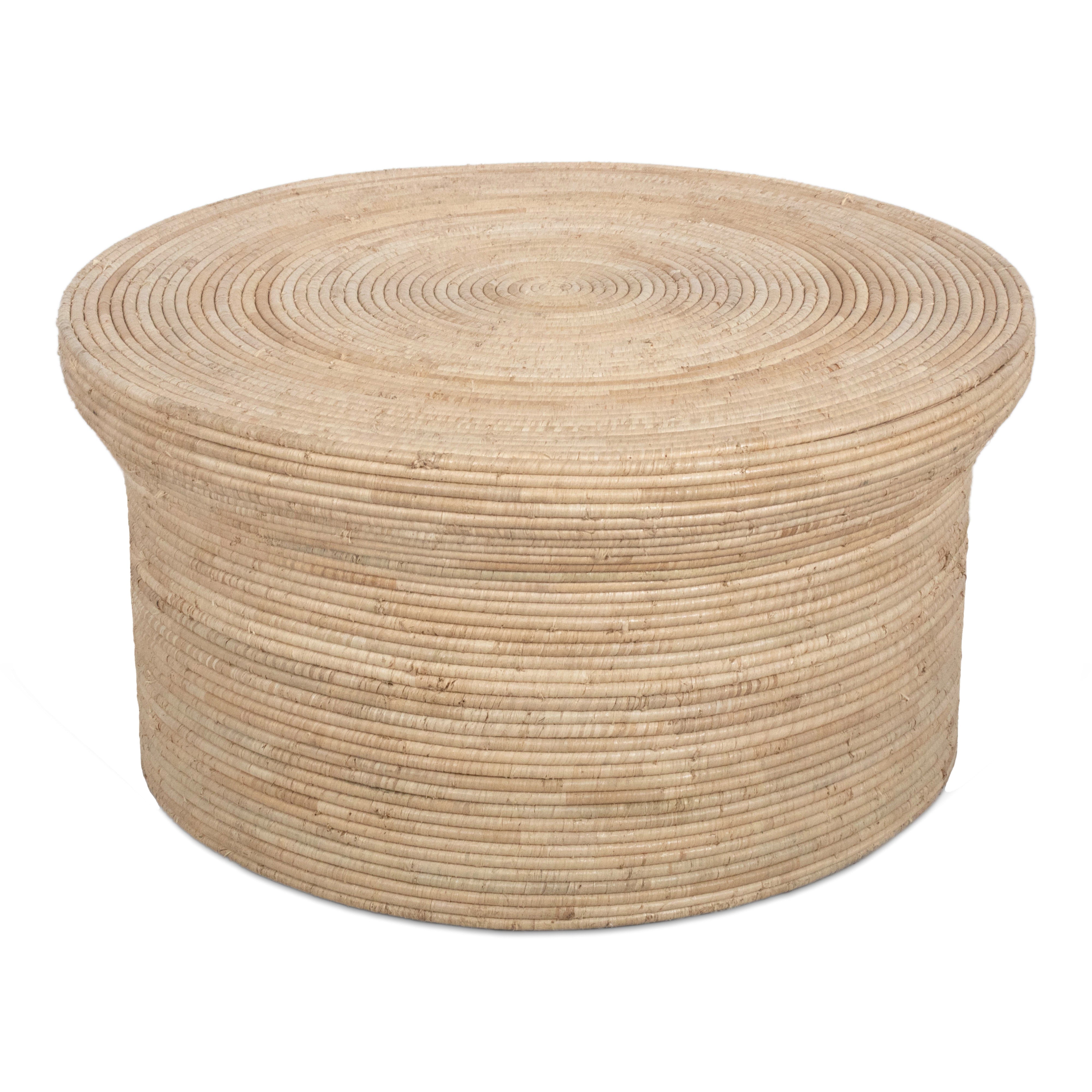 Naya Round Raffia Coffee Table
