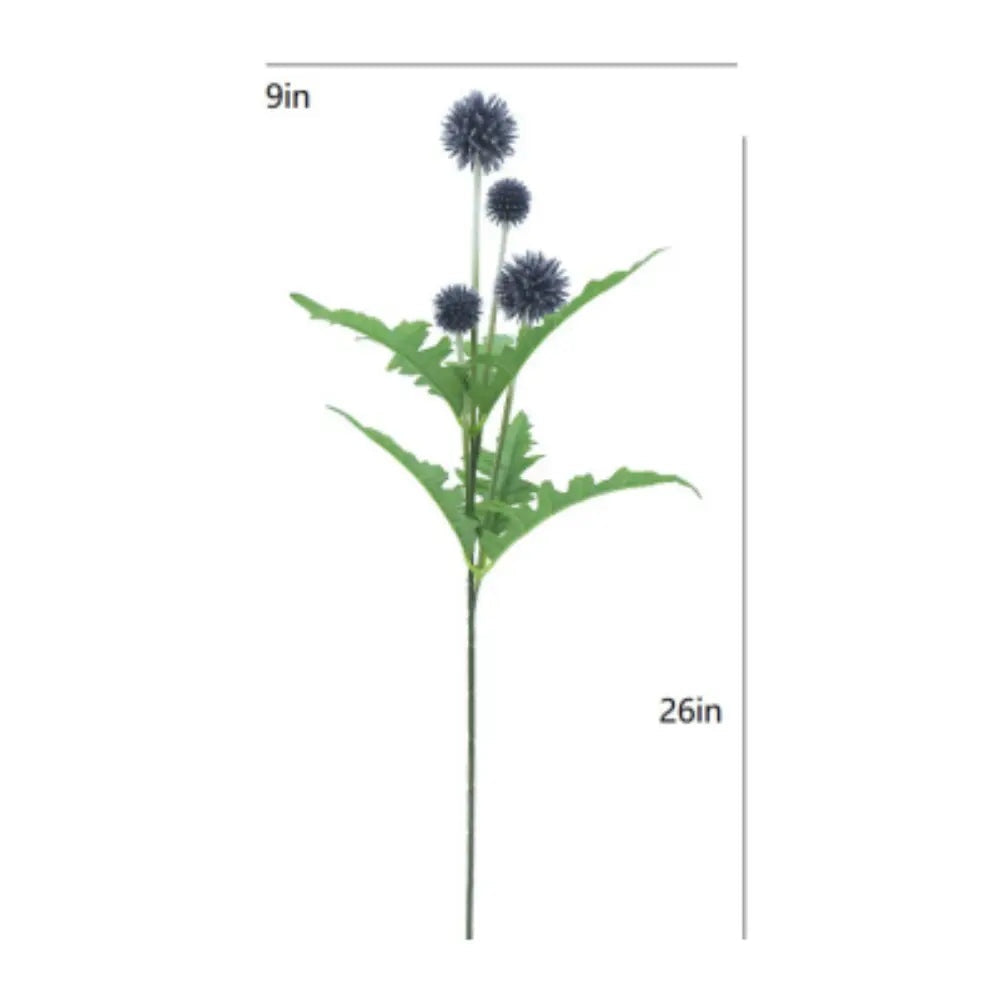 26" Artificial Blue Thistle Stems, Set of 5