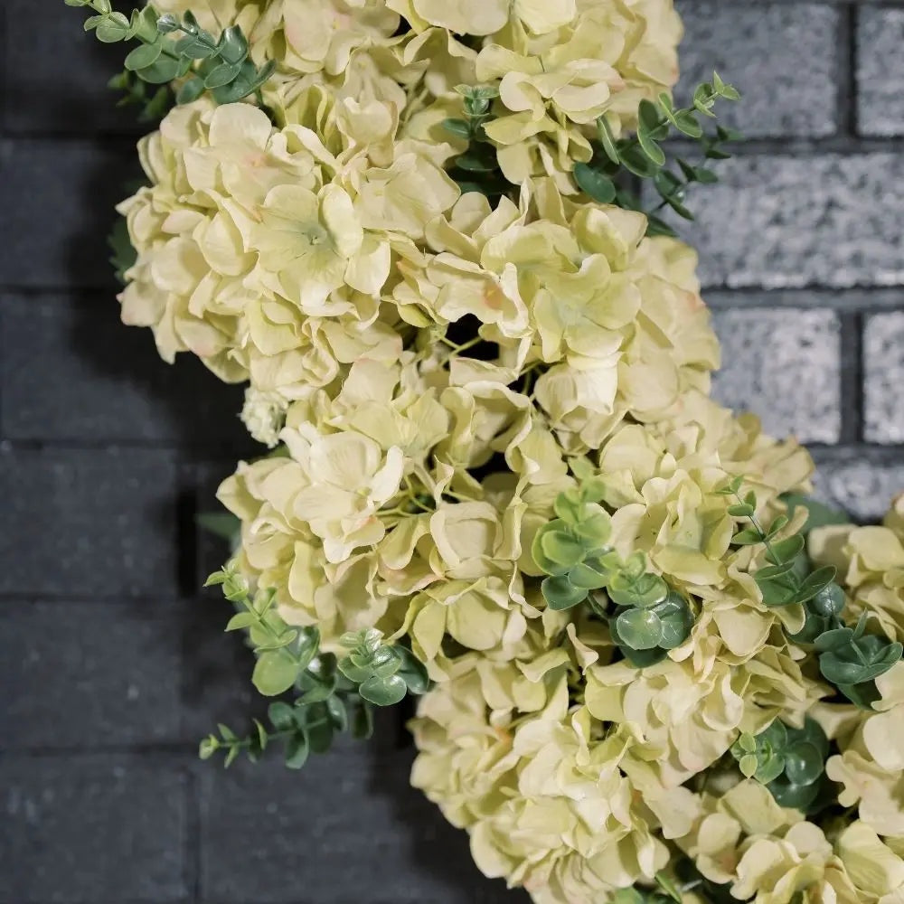30" Artificial Light Green Hydrangea Wreath