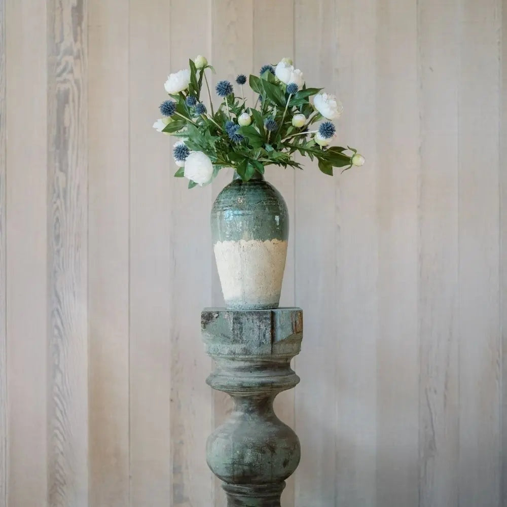 Artificial Cream Peony Stems, Set of 5