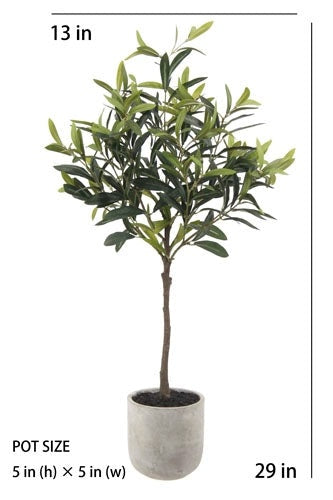 29" Artificial Olive Tree, Set of 2
