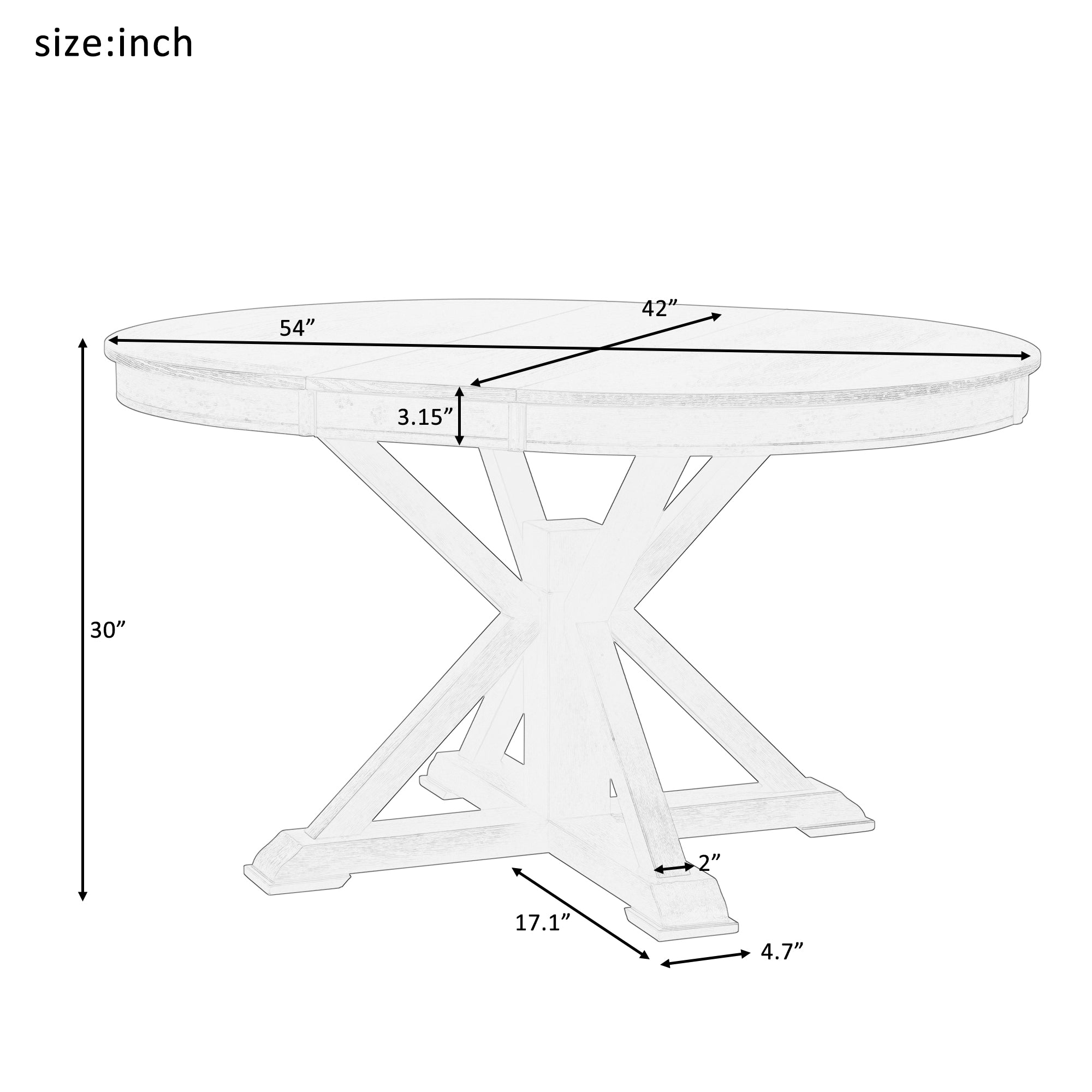 Melin Extendable Dining Table with Wood Frame and X - Shaped Base - Dining Tables